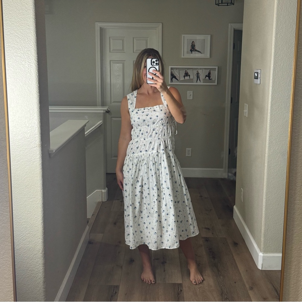 Avec Les Filles floral white sun dress